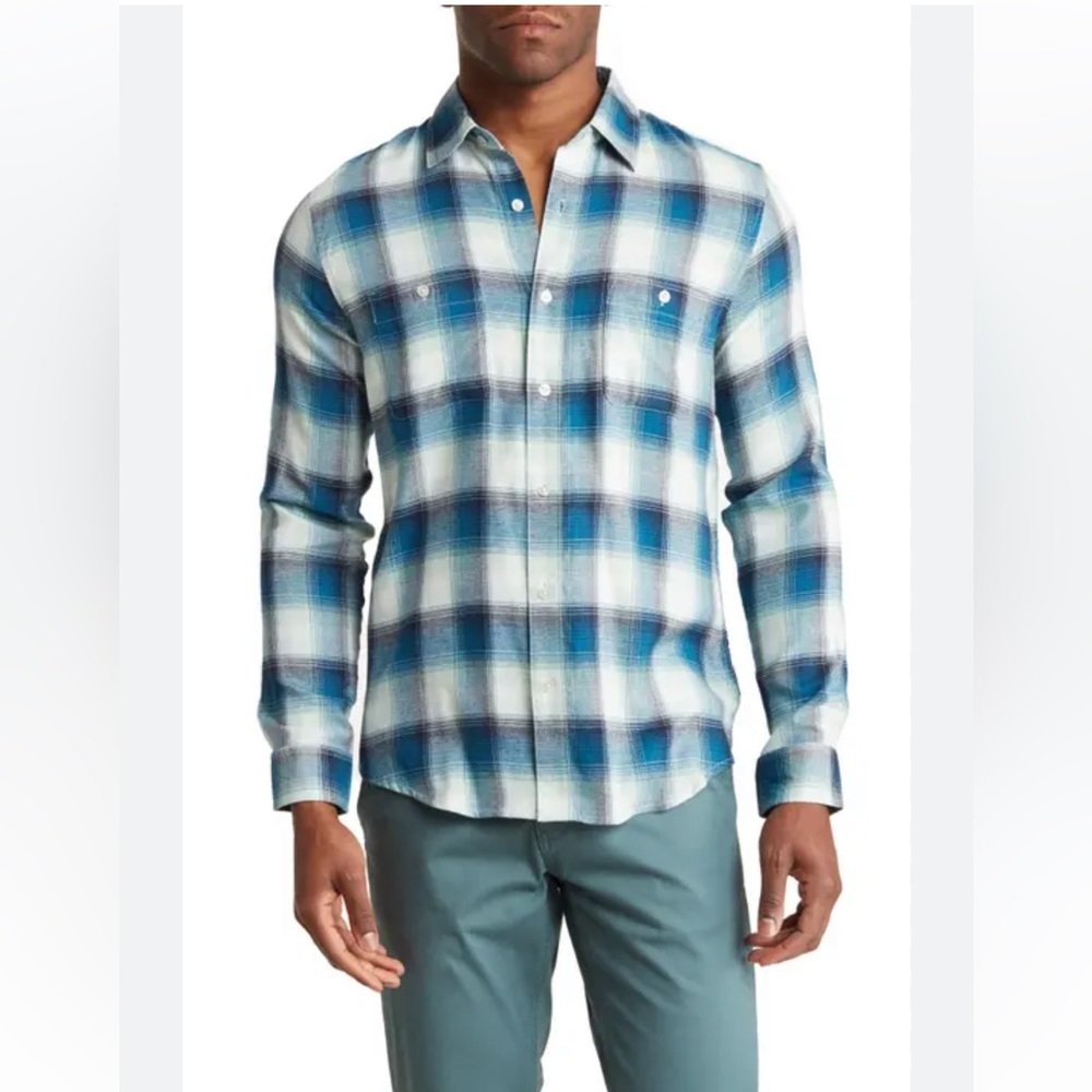 NWTBen Sherman Blue Plaid Button Down XXL